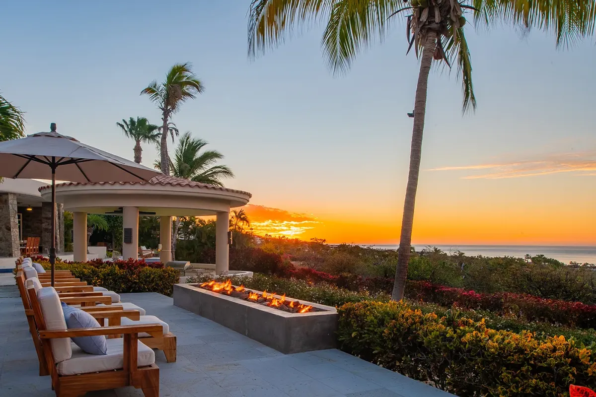 Firepit Loungers at Ocean Sunset