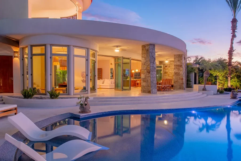 Modern Villa Pool at Twilight