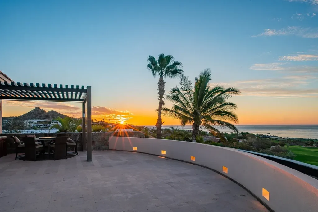 Sunset Terrace with Ocean and Palms